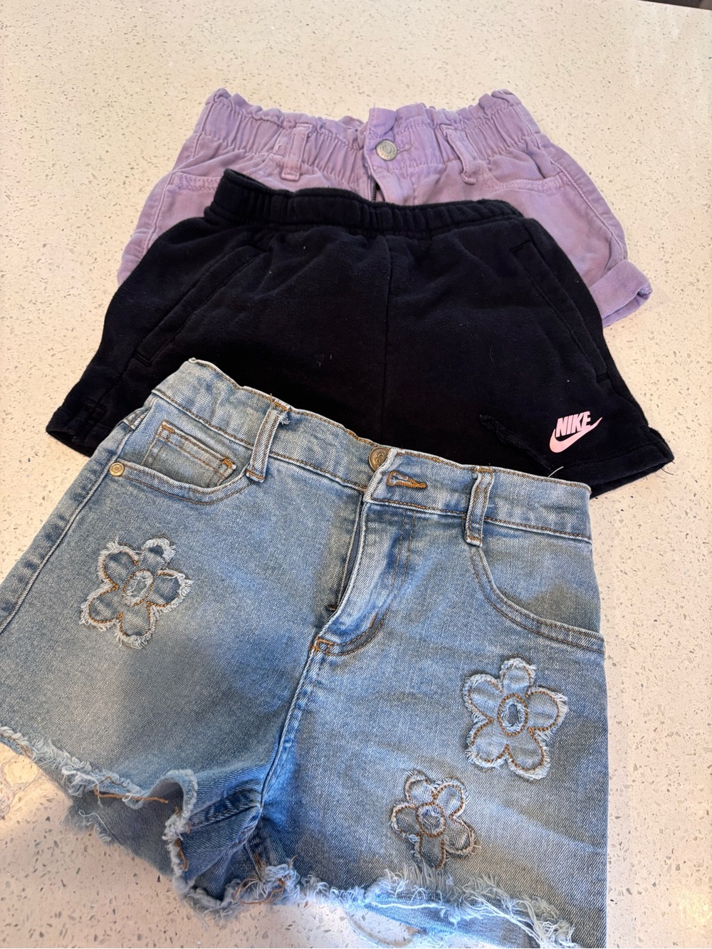 Nike Black Girls' Shorts with Pink Logo